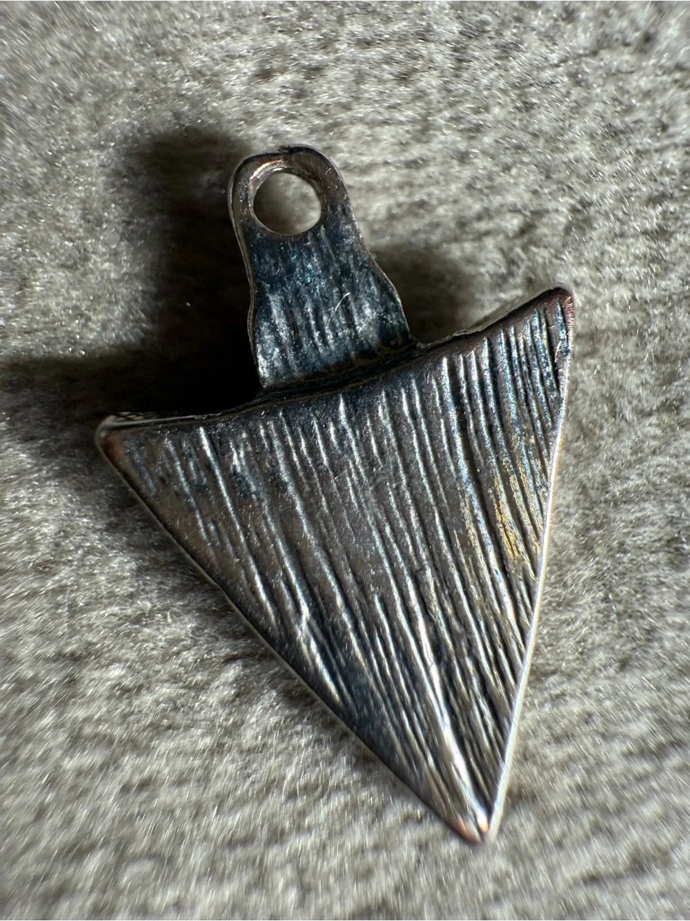 Men's Black Arrowhead Pendant Necklace - Silver Metal